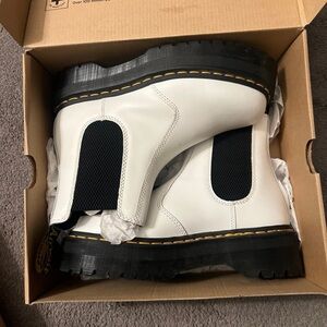 Dr. Martens Black and White Leather Boots